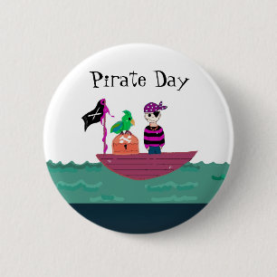Piraat Jongen Ronde Button 5,7 Cm