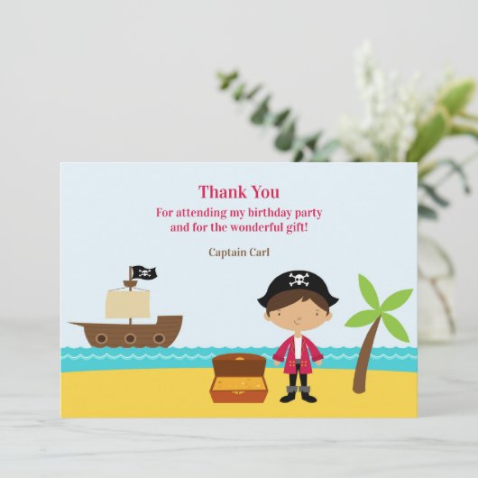 Piraat Kapitein Dank Je Kaart (Staand voorkant)