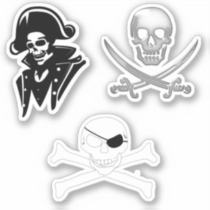 Piraat Kapitein Jolly Roger  Sticker