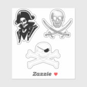 Piraat Kapitein Jolly Roger Sticker (Vel)