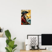 Piraat Kapitein Poster (Thuiskantoor)