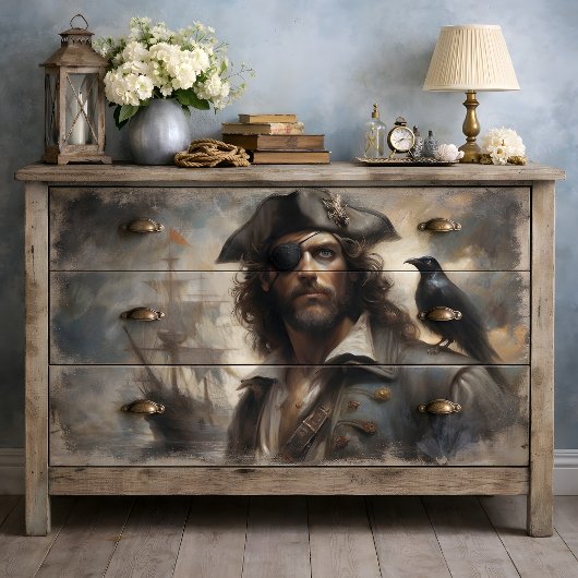 Piraat Kapitein Raven Decoupage Tissuepapier