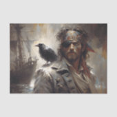 Piraat Kapitein Raven Portret Decoupage Tissuepapier (Voorkant)