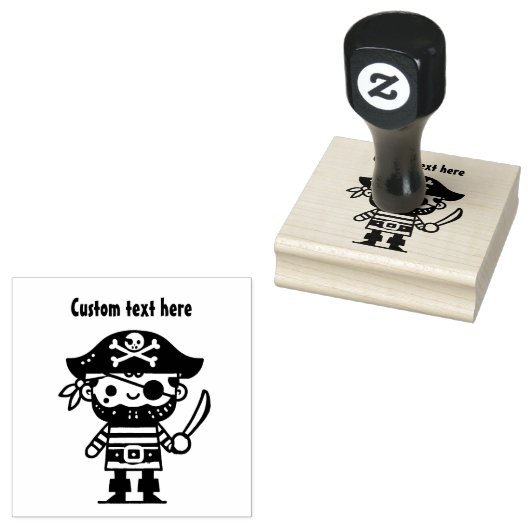 Piraat Karakter Rubberstempel (Gestempeld)