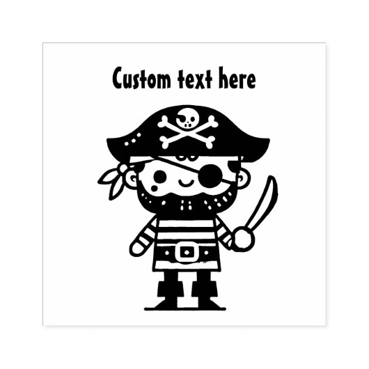 Piraat Karakter Rubberstempel (Afrduk)