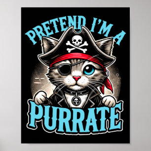 Piraat kat _ doe alsof ik een piraat ben _ schatti poster
