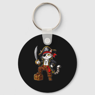 Piraat kat schattige halloween kostuum grappige gr sleutelhanger