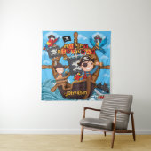 Piraat Kinderen Verjaardag Achtergrond Banner Wandkleed (In situ)