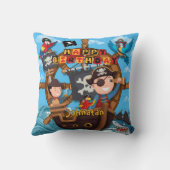 Piraat Kinderen Verjaardagsfeest Cadeau Kussen (Achterkant)