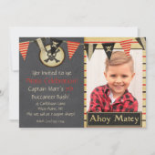 Piraat Kinderen Verjaardagsfeest Uitnodiging (Voorkant)