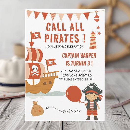 Piraat Kinderfeestje | Scheepspiraat Kaart