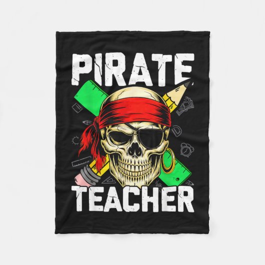 Piraat leraar grappige schedel  fleece deken (Voorkant)