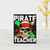 Piraat leraar grappige schedel  kaart (Gele Bloem)