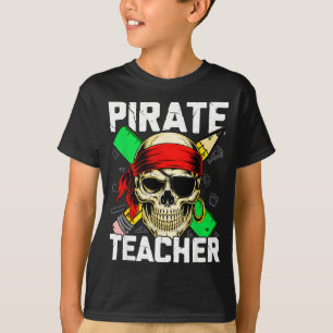 Piraat leraar grappige schedel t-shirt