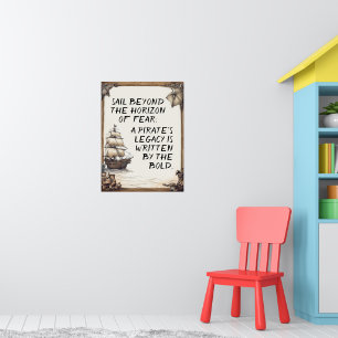 Piraat leven motivatiewoorden Miceville Poster