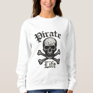 Piraat Leven Schedel & Kruisbeenderen Grunge Ontwe Trui