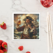 Piraat Man Grot Sigaar Bar Drank Cocktail Servet (Insitu)