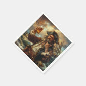 Piraat Man Grot Sigaar Bar Drank Cocktail Servet (Hoek)