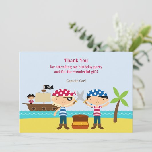 Piraat Maten Bedankkaart (Staand voorkant)