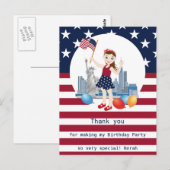 Piraat meisje schatkaart leuk verjaardagsfeestje briefkaart (Voorkant / Achterkant)