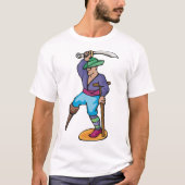 Piraat met houten been en zwaard t-shirt (Voorkant)