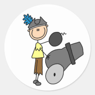 Piraat met kanon Sticker