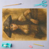Piraat met vat gebonden – Decoupage van piratenvro Tissuepapier (Craft)