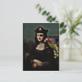 Piraat Mona Lisa met ooglapje Briefkaart (Staand voorkant)