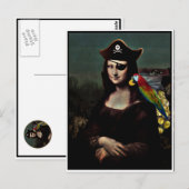 Piraat Mona Lisa met ooglapje Briefkaart (Voorkant / Achterkant)