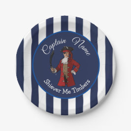 piraat nautische jongen papieren bordje