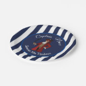 piraat nautische jongen papieren bordje (Gekanteld)