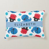 Piraat Octopus, Octopus Patroon, Zee, Jouw naam Accent Kussen (Voorkant)