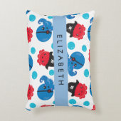 Piraat Octopus, Octopus Patroon, Zee, Jouw naam Accent Kussen (Voorkant(Verticaal))