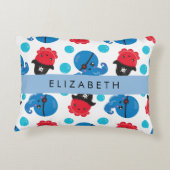 Piraat Octopus, Octopus Patroon, Zee, Jouw naam Accent Kussen (Achterkant)