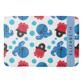 Piraat Octopus, Octopus Patroon, Zee, Jouw naam Badmat (Voorkant)