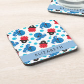 Piraat Octopus, Octopus Patroon, Zee, Jouw naam Bier Onderzetter (Linkerzijde)