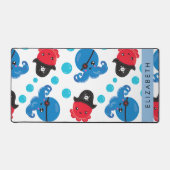 Piraat Octopus, Octopus Patroon, Zee, Jouw naam Bureaumat (Voorkant)