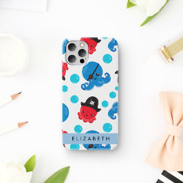 Piraat Octopus, Octopus Patroon, Zee, Jouw naam Case-Mate iPhone Case