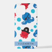 Piraat Octopus, Octopus Patroon, Zee, Jouw naam iPhone Hoesje (Achterkant)