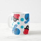 Piraat Octopus, Octopus Patroon, Zee, Jouw naam Koffiemok (Voorkant links)