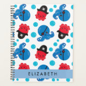 Piraat Octopus, Octopus Patroon, Zee, Jouw naam Planner (Voorkant)