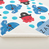 Piraat Octopus, Octopus Patroon, Zee, Jouw naam Sherpa Deken (3/4)