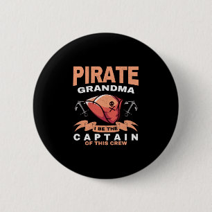 Piraat oma kapitein Caribische oma Ronde Button 5,7 Cm