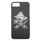 Piraat op Black Carbon Fiber Style Case-Mate iPhone Case (Achterkant)