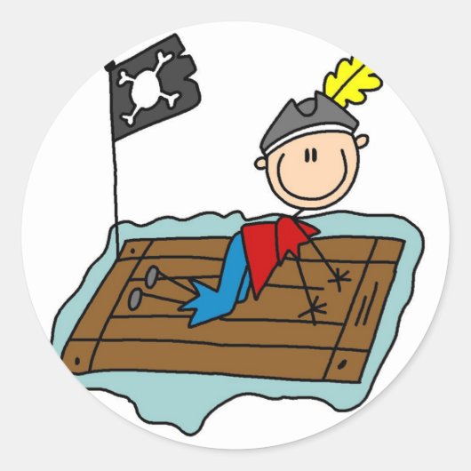 Piraat Op Vlot Sticker (Voorkant)
