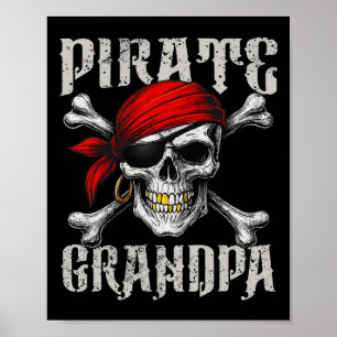 Piraat Opa Jolly Roger Vlag en Skull Crossbon Poster