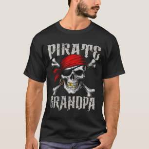Piraat Opa Jolly Roger Vlag en Skull Crossbon T-shirt