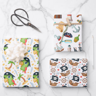Piraat Pakket Papegaaien Inpakpapier Vel