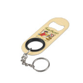 Piraat papegaai citaat mini flessenopener (Achterkant Gekanteld)