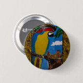 Piraat papegaai ronde button 5,7 cm (Voorkant /achterkant)